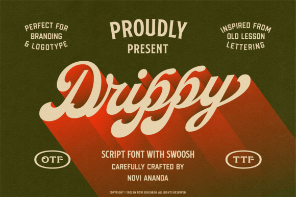 Drippy: A Vintage-Inspired Display Font for Crafters and Creators