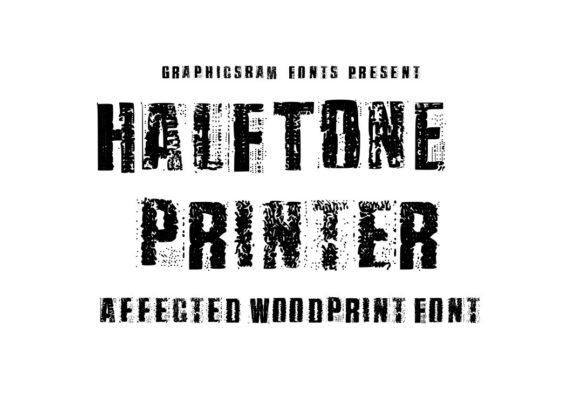 Halftone Printer Typeface for Bold Craft Designs