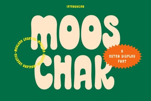 Mooschak: A Bouncy Handwritten Display Font for Creative Branding